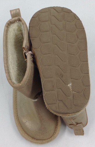 Gap Baby Girls Toddler Metallic Gold Winter Zip Up Snow Boots Size 7 - Picture 6 of 6