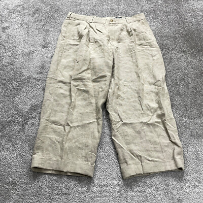 Eddie Bauer Belgian Linen Pants Womens 36x23 Cropped Beige
