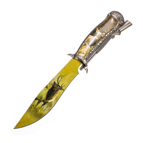 Geschenkmesser 3D Hirsch Wandteller Dekomesser mit bedruckter Klinge NEU OVP - Bild 4 von 5