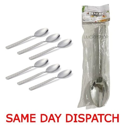 6 Edelstahl Tafel Esslöffel Set Küche Besteck Utensilien Geschirrset