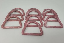 10 Dusty Rose Marble Plastic D-Shaped Marbella Macrame Craft Dee Rings 3-inch