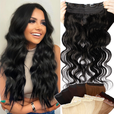 18 Inch Clip In Hair Extensions, 100% Human Hair, Wavy, 110g Amazon.com : Body Wave Brazilian Clip in Hair Extensions  main image 3