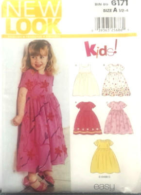 Simplicity New Look Pattern #6171 - Girl's Dress (Size 1/2 - 4)