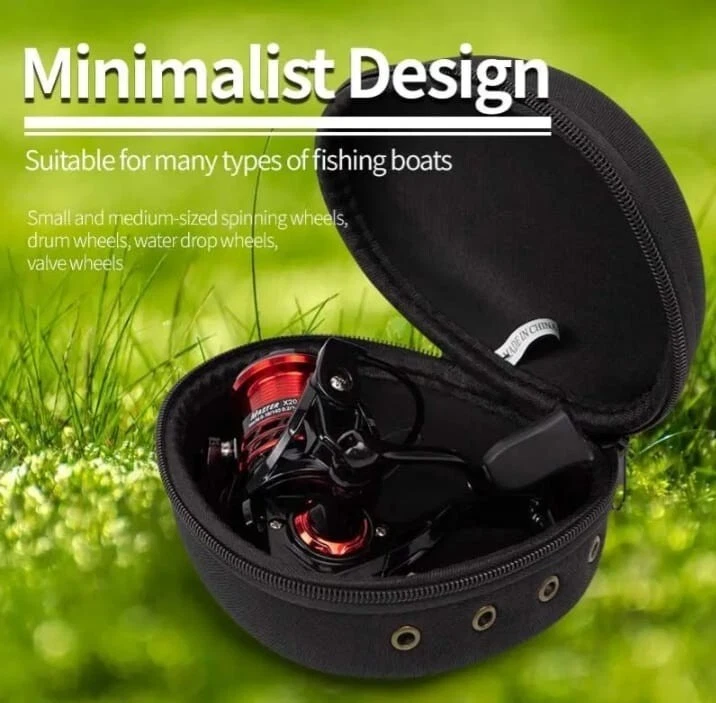 Fishing Reel Tasche Schutzhülle EVA Outdoor Tackle Bag Lagerung Case schwarz - Bild 3 von 4