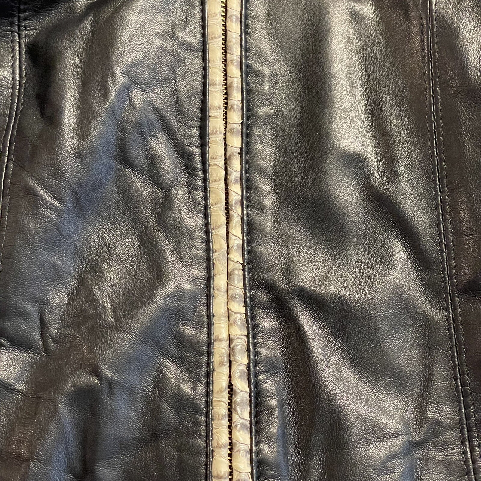 Image Leather Jacket, Medium, Black, Full Zip, Lo… - image 7