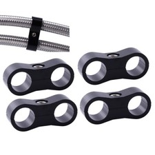4PCs AN6 6AN AN -6 Nylon Braided Stainless Fuel Oil Line Hose Separator Clamp
