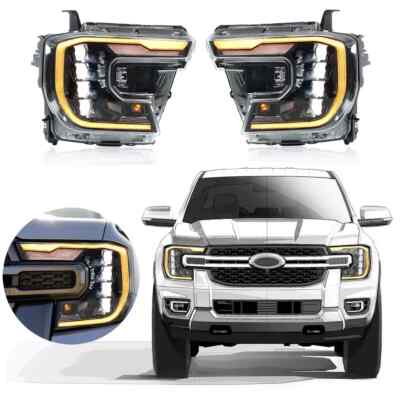 Pair LED Head Lights Front Lamp Fits for Ford Ranger 2023 2024 | eBay