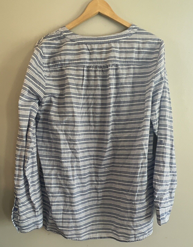 Camicia leggera nuova con etichette Gap outlet collo a V Henley blu bianco orizzontale L - Foto 4 di 4