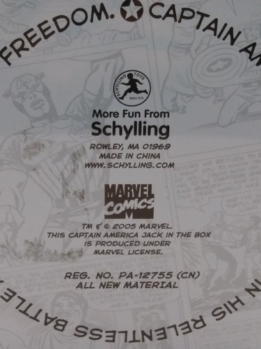 Captain America Jack in the Box Marvel Schylling Metal WORKS 2005 - Picture 8 of 9