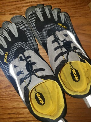 VIBRAM FiveFingers Bikila W358 Black Gray Yellow Size 36 Barefoot