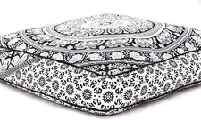 Elephant Mandala Floor Pillow Indian Square Ottoman Pouf Large Meditation Pillow