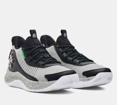 Under Armour UA CURRY 3Z7 Basketball Shoes Black-Gray-Green Unisex SZ M12/W13.5