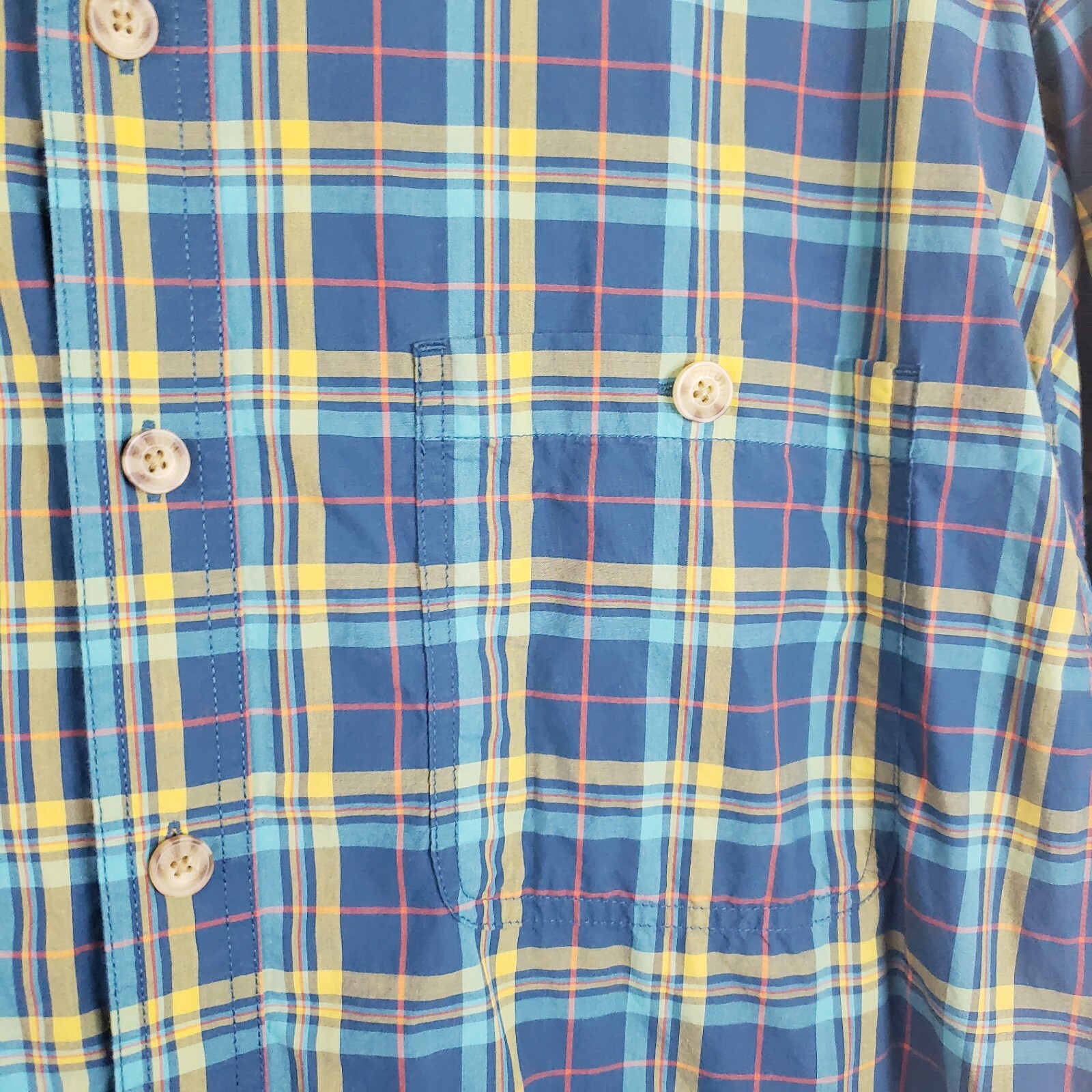 Duluth Trading Untucked Men's Size 2XL Blue Multicolor Plaid SS Button Relaxed image 4