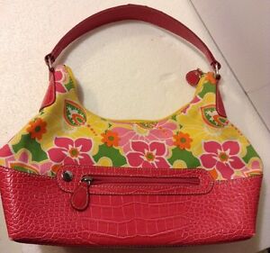 Tommy Hilfiger Pink Floral print purse handbag Flowers Bright Cute Fun Bag | eBay