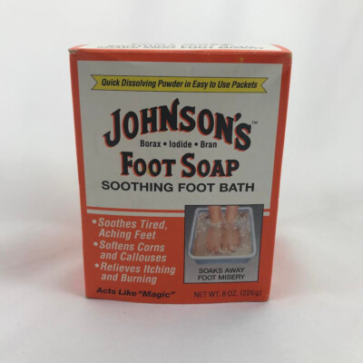 Johnson's Foot Soap Dissolving Powder 8 Packets Discontinued NEW!
