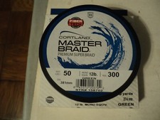 1- SPOOL CORTLAND MASTER BRAID 50 IB TEST COLOR GREEN 300 YARDS NIP