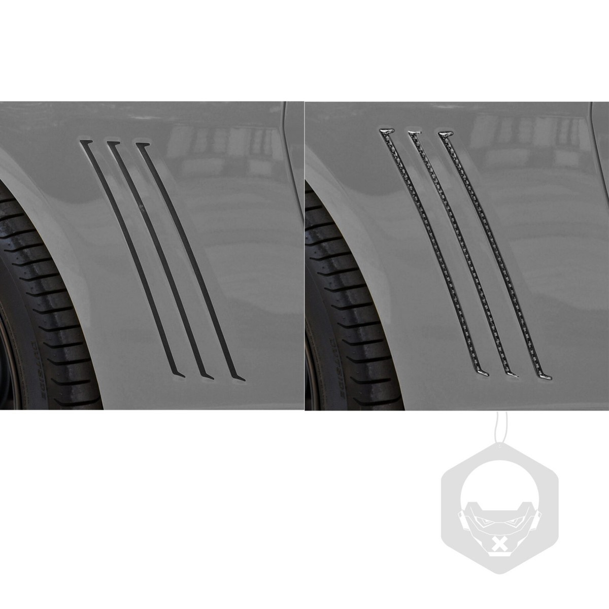 Carbon Fiber Rear Leaf Panel Trim Strap Sticker – For Chevy Camaro 2012-2015 – 6pcs, SHINEKA