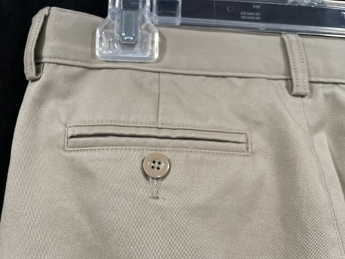 Lands End Kids 18 Khaki Pants Flat Front Straight Cotton Adjustable Waist Boy - Picture 4 of 8