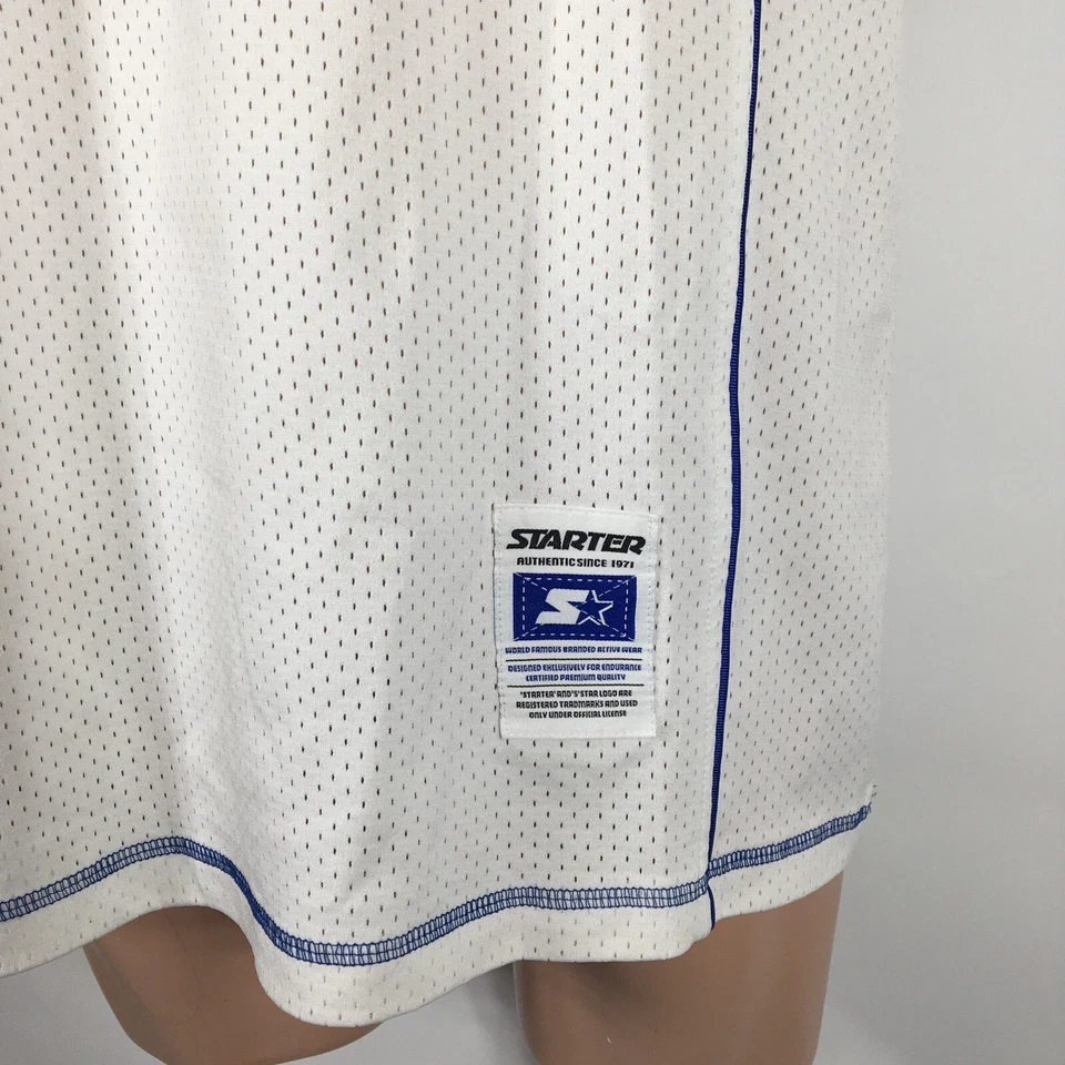 Camiseta de fútbol vintage años 90 marca Starter #71 azul bordada deletreada talla grande Foto 4 de 4