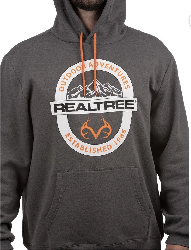 Realtree Men's Graphic Hoodies with Long Sleeves Charcoal - Image 2 of 4
