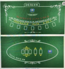 Feltectors Poker Table Top Mat Texas Easy Slide And Glide Design 36" x 72"