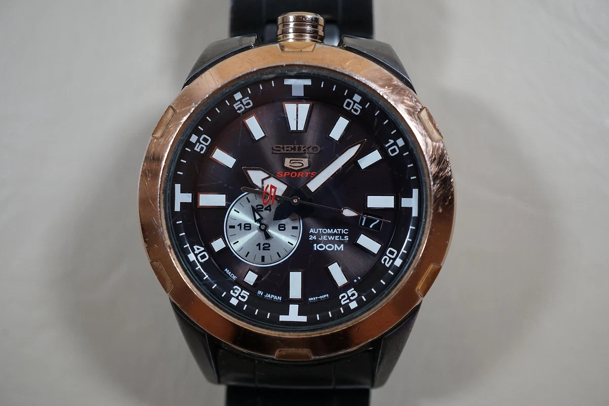 Seiko 5 Sports SSA174J1 4R37 50th Anniversary Black Brown Automatic Watch