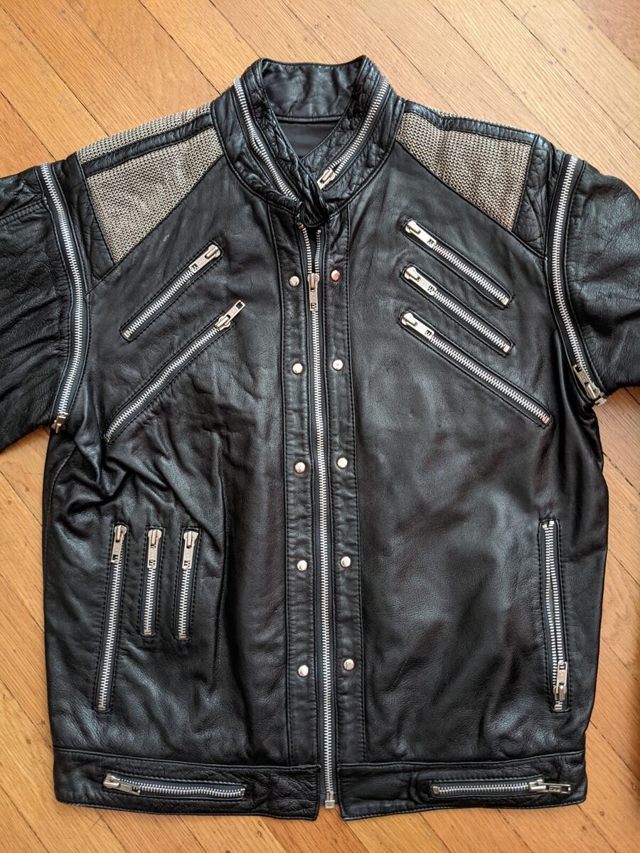 GENUINE 80s VINTAGE MICHAEL JACKSON BEAT IT BLACK LEATHER GENUINE 80s VINTAGE MICHAEL JACKSON BEAT IT BLACK LEATHER