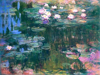 Waterlilies 1917 #9 by Claude Monet Giclee Fine Art Print Reproduction on Canvas