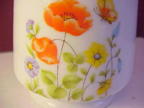 Plato de porcelana pequeño vintage de Japón con tapa multicolor rojo amarillo púrpura flores - Imagen 2 de 5