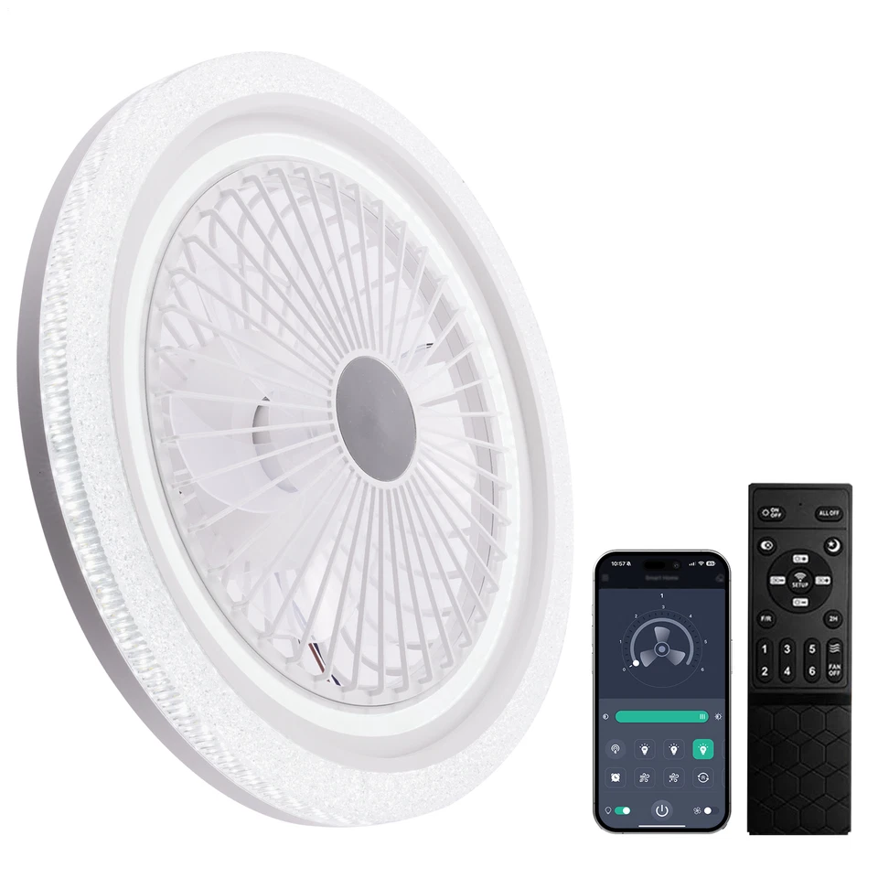 85W LED Ceiling Fan Lighting Timer Quiet Living LED Room Sleep Fan - Image 3 of 4