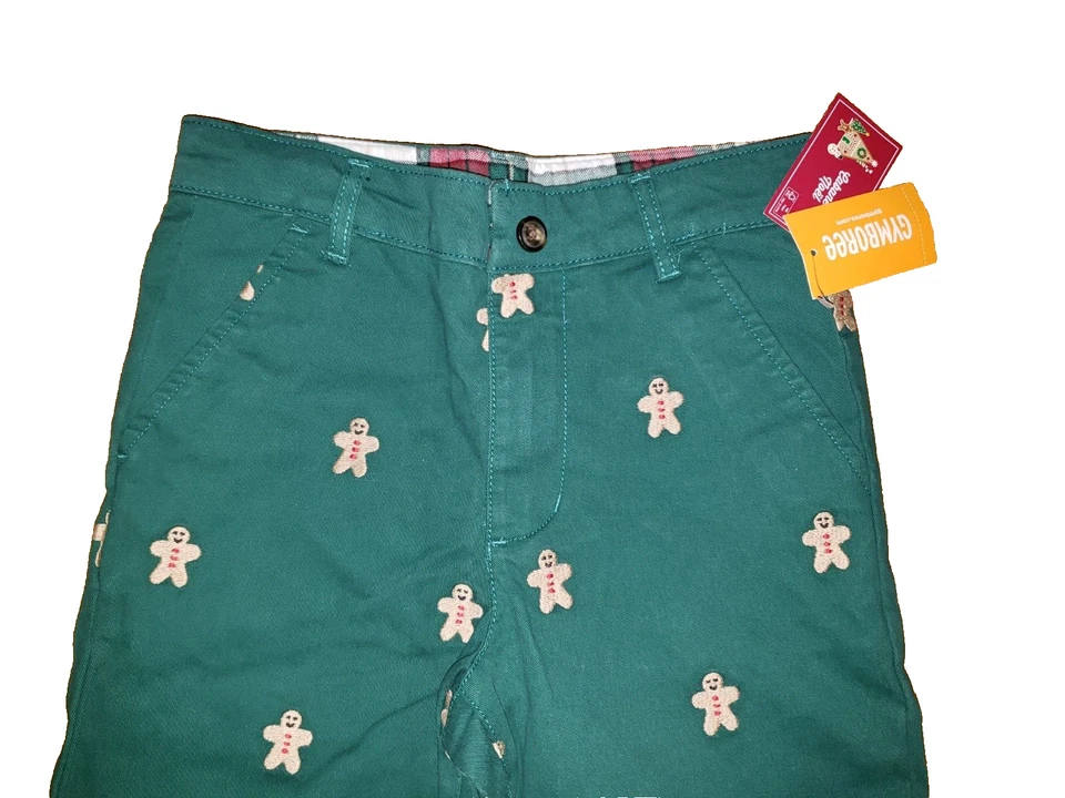 NUEVO CON ETIQUETAS GYMBOREE Niñas Noble Bosque Verde Bordado Pan de Jengibre Pantalones Talla 7 Foto 2 de 3