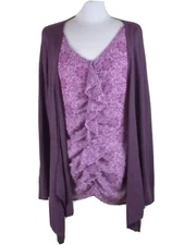 Women's Top XL Purple Long-Sleeve Blouse Pullover New NWT Apt. 9