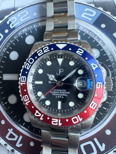 seiko 4r34 JP Custom 40mm automatic GMT blue & Red Pepsi Bezel Watch - Picture 4 of 13