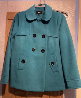 Ladies BNWT Turquoise Blue Wool Effect Jacket Coat Size 18 New UK