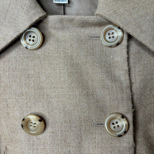Pendleton Jacket Women's 8 Camel 100% Virgin Wool Satin Lined Cropped Pea Coat - Picture 5 of 8