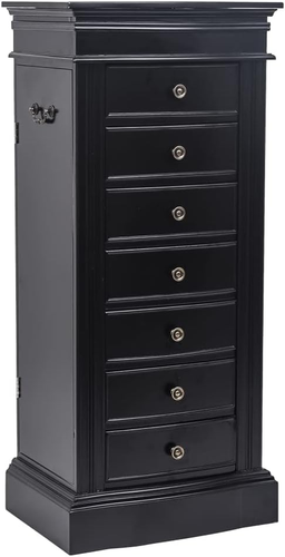Jewelry Armoire Cabinet with Flip Top Mirror and Compartments - Large Standing J