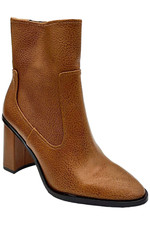 Donald Pliner Women's Distressed Goat Leather Heeled Bootie Saddle
