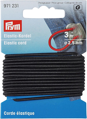 Cordino Elastico, 60% ED 40% PES, Nero, Ø 2,5 Mm - Foto 8 di 12