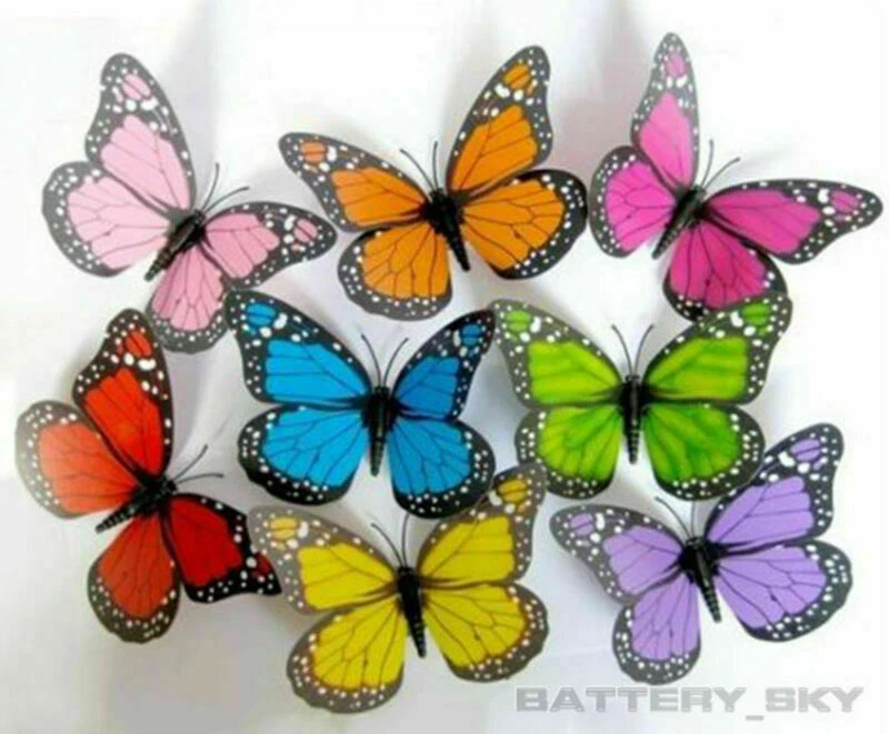 Maniquí de mariposas artificiales coloridas 3D artesanía boda fiesta decoración floral regalo*1 Foto 2 de 4