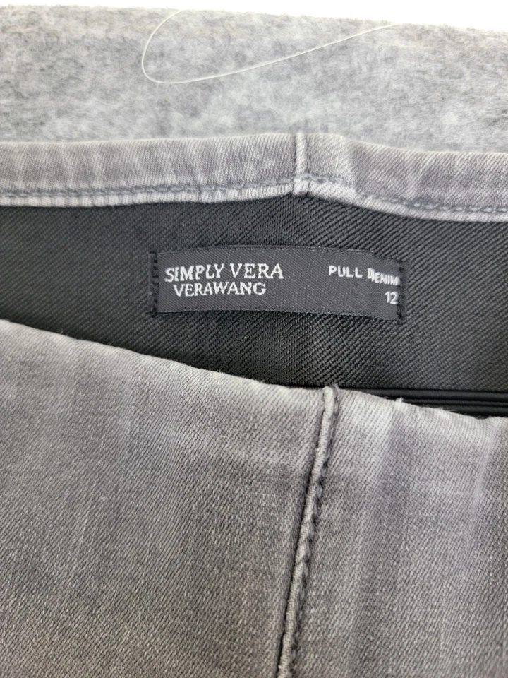 Pantalones informales elásticos de jean grises Simply Vera Vera Wang para mujer talla 12 Foto 4 de 4