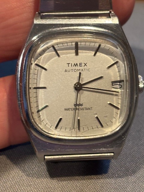 Timex Automatic 1983 E-Line 34mm Silver Dial w/ S… - image 1