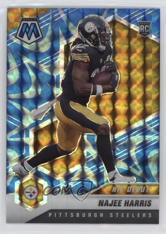 2021 Panini Mosaic NFL Debut Reactive Blue Mosaic Prizm Najee Harris #252 bn5
