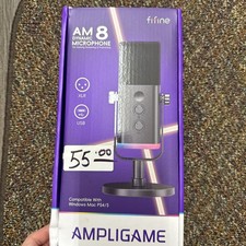 Fifine AM8 Ampligame USB XLR Dynamic Microphone RGB Gaming Streaming Podcast New