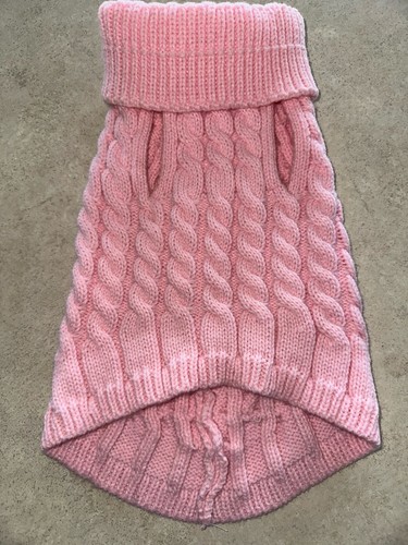 Dog Sweater Size Small Pink Knit Pet Clothes Worn Once