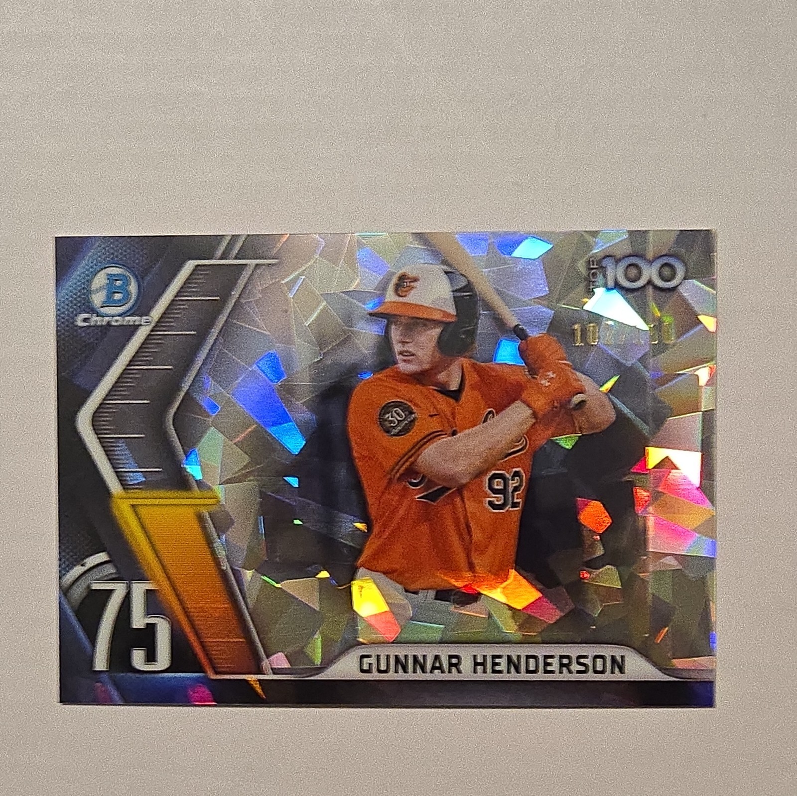 2022 Bowman Chrome Scouts Top 100 Gunnar Henderson #BTP-75 Atomic Refractor /150