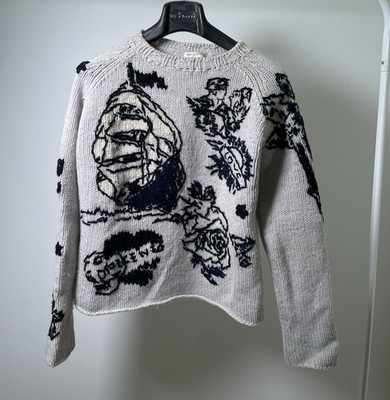 Dries Van Noten FW01  Tattoo  Wool Sweater   Archive Piece   Size M