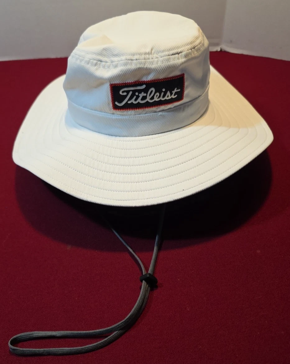 Titleist Golf Boonie Hat Fitted Mens S/M White Wide Brim Sun NICE EUC