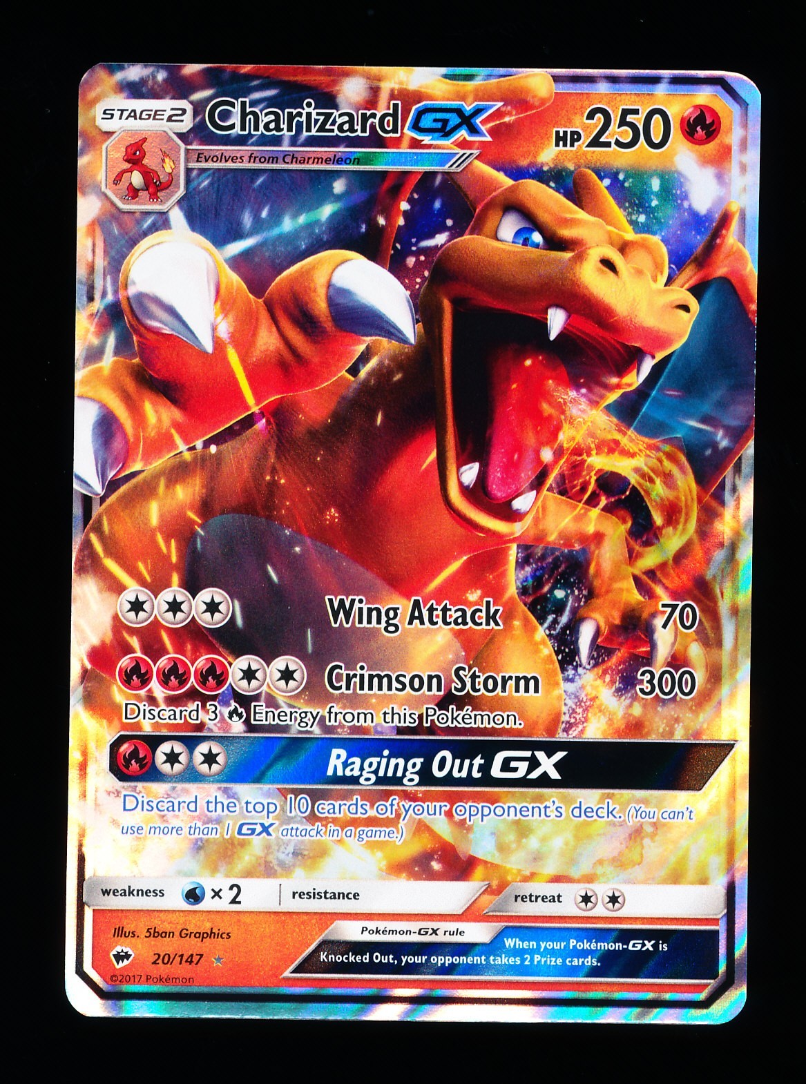 * * 1x Charizard GX 20/147 x1 * * Burning Shadows Pokemon Unplayed NM