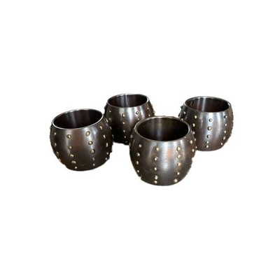 Vintage Studded Napkin Rings Set Of 4 Bronze And Copper Aged Dark ...