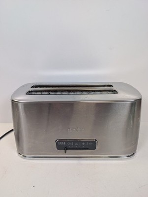 Breville VTR023 4-Scheiben-Toaster mit extra langen Schlitzen und High-Lift-Kante Silber